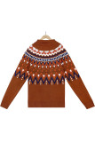 Street Plaid Striped Printing Turtleneck Tops