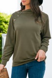 Casual Solid Patchwork Buckle Hooded Collar Tops