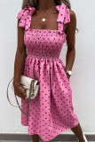 Fashion Sweet Print Patchwork Spaghetti Strap A Line Dresses