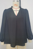 Fashion Casual Solid Patchwork V Neck Tops