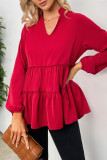 Fashion Casual Solid Patchwork V Neck Tops
