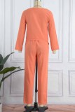 Fashion Vintage Solid Patchwork O Neck Long Sleeve Two Pieces