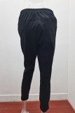 Fashion Casual Solid Patchwork Loose Mid Waist Pencil Bottoms