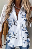Casual Print Printing Mandarin Collar Tops