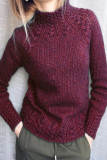 Casual Solid Solid Color Half A Turtleneck Tops