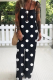 Casual Print Patchwork Spaghetti Strap Straight Jumpsuits
