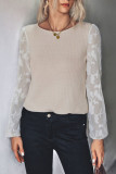 Casual Solid Patchwork O Neck Tops