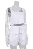 Fashion Casual Solid Patchwork Square Collar Sleeveless Two Pieces