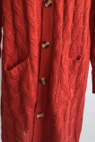 Casual Solid Pocket Buckle V Neck Outerwear