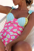 Fashion Sexy Print Patchwork Backless Swimwears