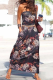 Fashion Print Patchwork Strapless Waist Skirt Dresses