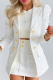 Casual Print Patchwork Turndown Collar Long Sleeve Two Pieces