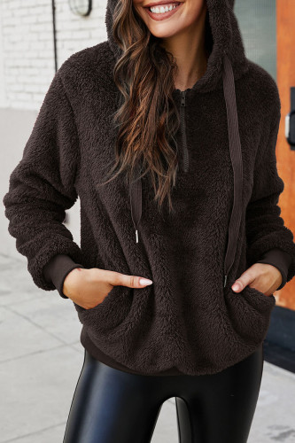 Fashion Simplicity Solid Patchwork Hooded Collar Tops