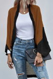 Casual Patchwork Contrast Tops Sweater
