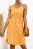Fashion Sweet Print Patchwork V Neck Irregular Dresses