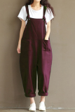 Casual Solid Patchwork Spaghetti Strap Harlan Jumpsuits