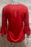 Casual Solid Solid Color O Neck Tops