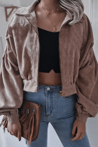 Casual Street Solid Patchwork Zipper Turndown Collar Outerwear