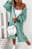 Casual Solid Patchwork Pocket Tops Sweater