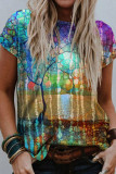 Fashion Casual Print Basic O Neck T-Shirts