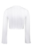 Sweet Elegant Solid Solid Color O Neck Tops