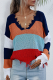 Casual Color Lump Tassel V Neck Tops Sweater