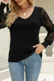 Casual Solid Hollowed Out Patchwork V Neck Sweaters
