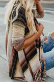 Striped Fringe Casual Loose Cardigan
