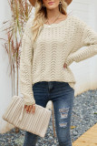 Casual Solid Hollowed Out Patchwork O Neck Tops