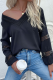Casual Solid Hollowed Out V Neck Tops