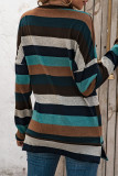 Fashion Casual Striped Patchwork O Neck Tops