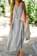 Casual Solid Patchwork V Neck Straight Dresses