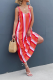 Casual Striped Patchwork Spaghetti Strap Straight Dresses