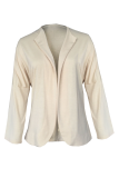 Casual Solid Patchwork Turndown Collar Outerwear