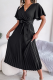Casual Solid Fold V Neck Waist Skirt Dresses