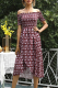 Elegant Floral Patchwork Off the Shoulder A Line Dresses