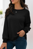 Casual Solid Patchwork O Neck Tops