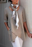 Casual Solid Patchwork O Neck T-Shirts