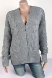 Fashion Casual Solid Solid Color V Neck Tops