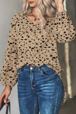 Casual Print Patchwork V Neck Tops