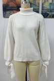 Casual Solid Frenulum O Neck Sweaters