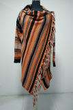 Casual Print Tassel Patchwork Tops
