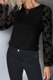 Casual Solid Patchwork O Neck Tops