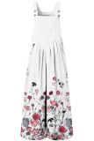 Casual Print Patchwork Square Collar Straight Jumpsuits
