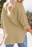 Casual Solid Patchwork Turndown Collar Tops