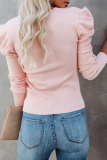Casual Solid Patchwork O Neck Tops