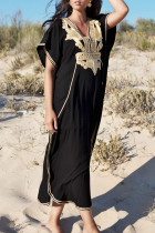 Fashion Vacation Print Patchwork Swimwears Cover Up