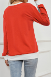 Casual Striped Patchwork Contrast O Neck Tops
