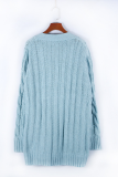 Casual Solid Patchwork Buckle Cardigan Collar Tops