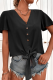 Casual Dot Patchwork V Neck Tops